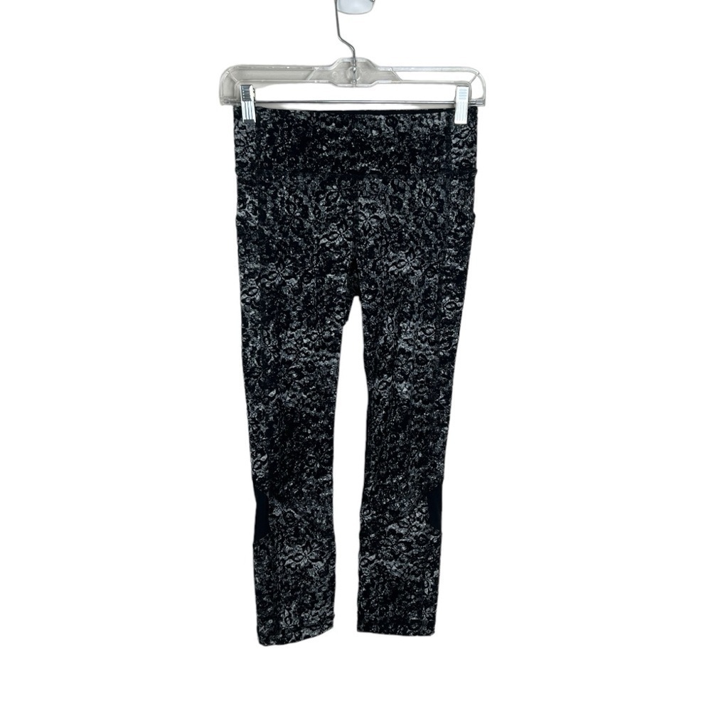 Lululemon Pace Rival Crop 22” Leggings Achromatize Ice Grey Black - Picture 1 of 5
